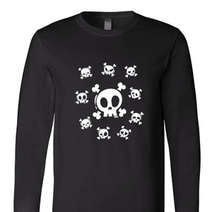 Skull Long Sleeve Shirt: Gothic Halloween Horror Tee