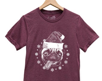 Christmas Shirt, Santa Pug, Pug Shirt, Pug Tshirt, Santa Shirt, Christmas Gift, Christmas Tshirt, Funny Shirt, Holiday Gift, Graphic Tee