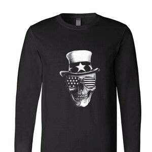 Halloween Skull Long Sleeve Shirt: Gothic Horror Tee