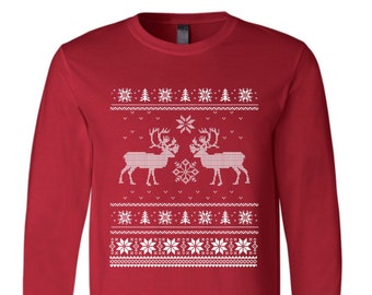 Christmas Shirt, Ugly Sweater Long Sleeve Tshirt, Santa Shirt, Christmas Gift, Christmas Tshirt, Funny Shirt, Holiday Gift, Graphic Tee