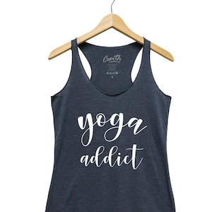Workout Tank Top, Yoga Addict, Yoga Tank Top, Yoga Shirt, Gift for Women, Racerback Tank, Gym Shirt, Yoga Top, Funny Shirt