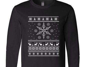 Christmas Shirt, Ugly Sweater Long Sleeve Tshirt, Santa Shirt, Christmas Gift, Christmas Tshirt, Funny Shirt, Holiday Gift, Graphic Tee