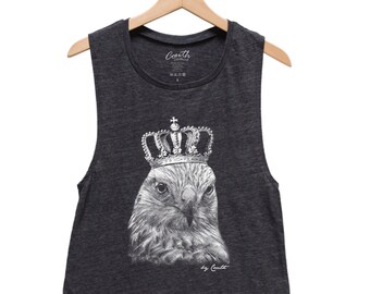 Hawk Tank - Muscle Tee - Muscle Tank - Bird Shirt - Summer Shirt - Vacay Shirt - Gift for Women - Tank Top for Women - Animal Print Shirt