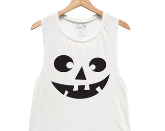 Jack O Lantern Halloween Shirt, Muscle Tank Top, Women Tank Top, Halloween Costume Shirt, Gothic, Funny Shirt, Halloween Tank