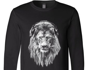 Lion Shirt, Lion Long Sleeve Tshirt, Animal Shirt, Fathers Day Gift, Christmas Tshirt, Funny Shirt, Birthday Gift, Graphic Tee, Mens Tshirt
