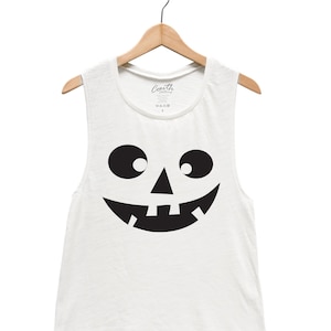 Jack O Lantern Halloween Shirt, Muscle Tank Top, Women Tank Top, Halloween Costume Shirt, Gothic, Funny Shirt, Halloween Tank