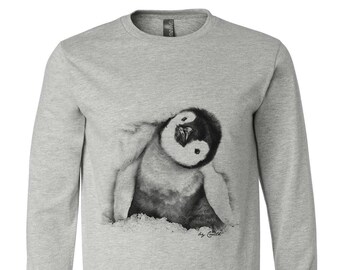 Penguin Shirt, Penguin Long Sleeve Tshirt, Animal Shirt, Fathers Day Gift, Christmas Tshirt, Funny Shirt, Birthday Gift, Graphic Tee