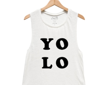 YOLO Tank - Muscle Tee - Yoga Tank - Screen Print - Summer Shirt - Vacay Shirt - Gift for Women - Tank Top for Women - Yoga Shirt - Funny