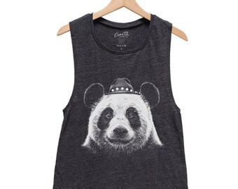 Panda Tank - Muscle Tee - Muscle Tank - Cute Shirt - Summer Shirt - Vacay Shirt - Gift for Women - Tank Top for Women - Animal Print Shirt