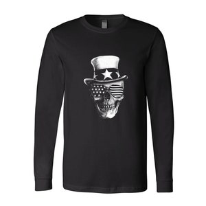 Skull Long Sleeve Shirt: Gothic Halloween Horror Tee