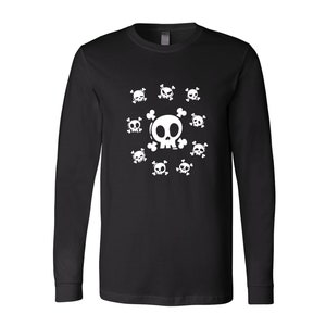 Skull Long Sleeve Shirt: Gothic Halloween Horror Tee