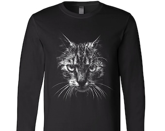 Cat tshirt, Cat Shirt, Animal Tshirt, Gift for Dad, Gift for Him, Funny Shirt, Screenprint, Graphic Tee, Birthday Gift, Christmas Gift
