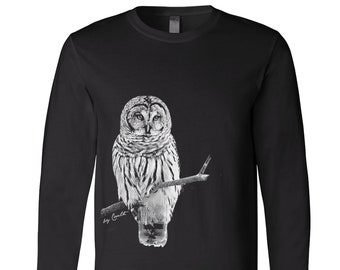 Owl Shirt, Owl Long Sleeve Tshirt, Animal Shirt, Fathers Day Gift, Christmas Tshirt, Funny Shirt, Birthday Gift, Graphic Tee, Mens Tshirt