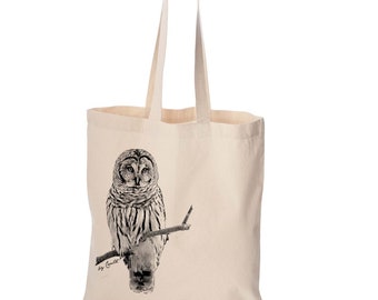 Owl tote bag, cute bag, grocery bag, reusable bag, market bag, cotton bag, beach bag, Christmas gift, Birthday gift, screen print