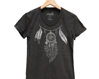 Dreamcatcher Shirt, Womens Junior Shirt, Tribal Print, Screen Print , Summer Shirt, Vacay Shirt, Gift for Women, Graphic Tee, Cute Shirt