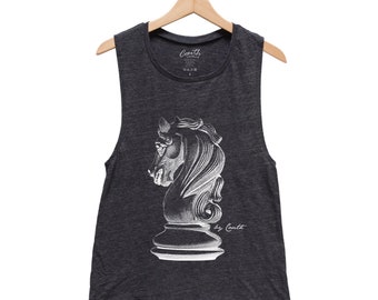 Chess Tank Top - Muscle Tee - Muscle Tank - Chess Shirt - Summer Shirt - Knight Shirt - Gift for Women - Tank Top for Women