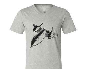 Mens Tshirt, SR-71 Tshirt, Blackbird T-shirt, Vneck, Airplane T-shirt, Unisex T-shirt, Graphic Tee, Black T-shirt, Military Tshirt, SR71