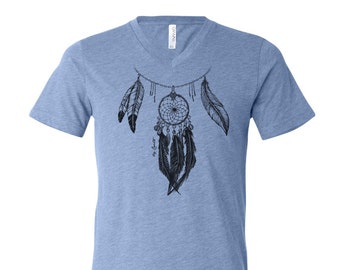 Dreamcatcher Tshirt, Unisex Triblend Shirt, Tribal Shirt, Dreamcatcher Shirt, V-neck Tshirt, Funny Shirt, Birthday Gift