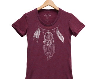 Dreamcatcher Shirt, Womens Junior Shirt, Tribal Print, Screen Print , Summer Shirt, Vacay Shirt, Gift for Women, Graphic Tee, Cute Shirt