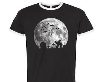 Halloween Shirt, Moon T Shirt, Gift For Halloween, Retro Shirt, Vintage Shirt