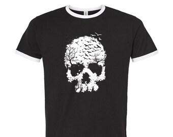 Halloween Shirt, Skull T Shirt, Gift For Halloween, Retro Shirt, Vintage Shirt