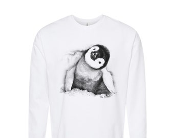 Penguin Sweatshirt, Animal Sweatshirt, Unisex Fleece Crewneck Sweatshirt, Penguin Shirt, Nature Shirt, Birthday Gift, Funny Tshirt