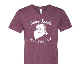 Christmas Tshirt, Santa Shirt, Men Graphic Tee, Christmas Gift, Tshirt Men, Funny Shirt, V-neck Tshirt