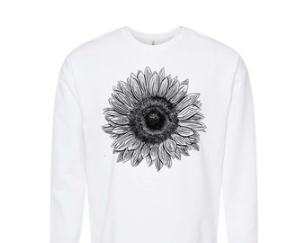 Sunflower Sweatshirt, Flower Sweatshirt, Unisex Fleece Crewneck Sweatshirt, Nature Shirt, Birthday Gift, Funny Tshirt