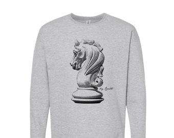 Chess Sweatshirt, Knight Sweatshirt, Unisex Fleece Crewneck Sweatshirt, Chess Shirt, Knight Shirt, Birthday Gift, Funny Tshirt
