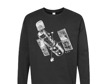 Sweatshirt for Men, Space T shirt for Women, Fleece Sweatshirt, Hubble Sweatshirt gift for Men, Graphic Tee Gift for Dad, NASA Sweatshirt