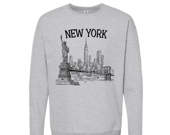 New York Sweatshirt, NYC Sweatshirt, Unisex Fleece Crewneck Sweatshirt, State Shirt, Home Shirt, Birthday Gift, Funny Tshirt