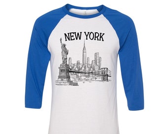 New York Tshirt, Baseball Shirt, Shirt for Women, T-shirt for Men, 3/4 Sleeve, Lion Shirt, Funny Shirt, Birthday Gift, Graphic Tee