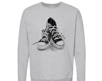 Sneakers Sweatshirt, Men Sweatshirt, Unisex Fleece Crewneck Sweatshirt, Women Shirt, High Top Shirt, Birthday Gift, Funny Tshirt