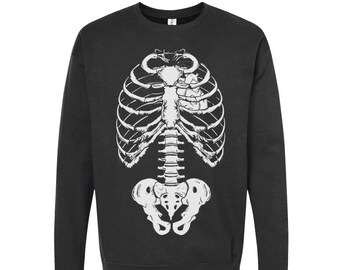 Skeleton Sweatshirt, Halloween Sweatshirt, Unisex Fleece Crewneck, Halloween Shirt, Skeleton Shirt, Halloween Gift, Funny Tshirt