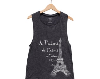Eiffel Tower Tank - Muscle Tee - Muscle Tank - France Shirt - Summer Shirt - Vacay Shirt - Gift for Women - Landmark Shirt - Travel Shirt