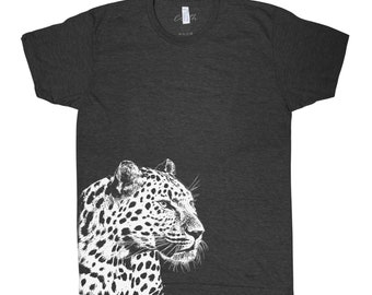 Leopard Tshirt, Mens Tshirt, Animal Tshirt, Unisex Tshirt, Cat Tshirt, Leopard Shirt, Nature Shirt