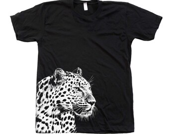 Leopard Tshirt, Mens Tshirt, Animal Tshirt, Unisex Tshirt, Cat Tshirt, Leopard Shirt, Nature Shirt