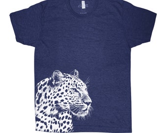 Leopard Tshirt, Mens Tshirt, Animal Tshirt, Unisex Tshirt, Cat Tshirt, Leopard Shirt, Nature Shirt