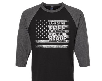 American Flag Tshirt, Baseball Shirt, Unisex Raglan Tshirt, USA Shirt, 3/4 Sleeve, Funny Shirt, Birthday Gift, Graphic Tee