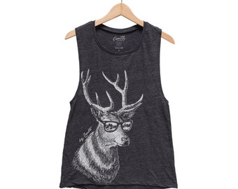 Deer Tank, Tank Top for Women, Muscle Tee, Animal Shirt, Cute Summer Tank Top, Vacay Shirt, Gift for Women, Funny Shirt, Shirt for Women