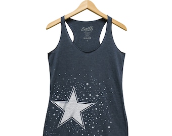 Star Tank Top for Women Gift for Mom Shirt with Star Space Tank Top Racerback Graphic Shirt Space Tank Top for Girl Birthday Gift