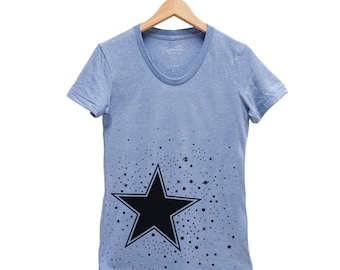 Star Junior Shirt for Women Gift for Mom Shirt with Star Space T-shirt Triblend Graphic Shirt Space T Shirt for Girl Birthday Gift for Women