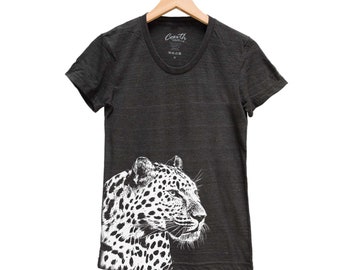Leopard Shirt, Cat Shirt, Leopard Tshirt, Women Shirt, Animal Print Shirt, Black Shirt, Cute Top, Funny Shirt, Cute Shirt, Gift fo Her