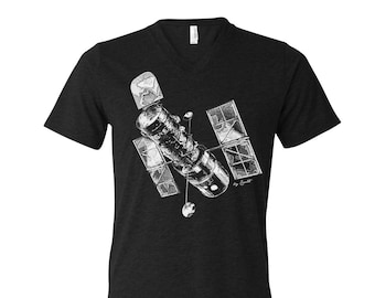 Hubble Tshirt for Men, Space Shirt for Women, Gift for Dad NASA T-shirt, V-neck T Shirt, Unisex T-shirt, Graphic Tee, Black T-shirt