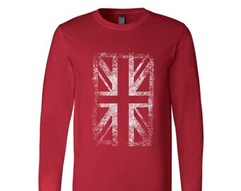 Union Jack Tshirt, Mens Tshirt, Flag Apparel, Flag Clothing, UK Flag, Men Shirt, Hand Screen Print, Gift For Men, Black Shirt, Graphic Tee