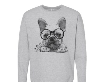 French Bulldog Sweatshirt, Animal Sweatshirt, Unisex Fleece Crewneck Sweatshirt, Dog Shirt, Nature Shirt, Birthday Gift, Funny Tshirt