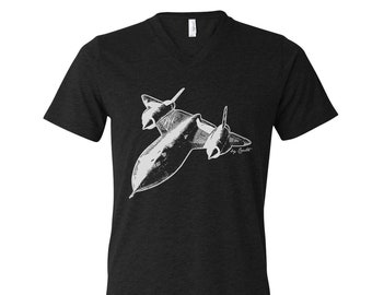 Mens Tshirt, SR-71 Tshirt, Blackbird T-shirt, Military Tshirt, Airplane T-shirt, Unisex T-shirt, Graphic Tee, Black T-shirt, Vneck Tshirt