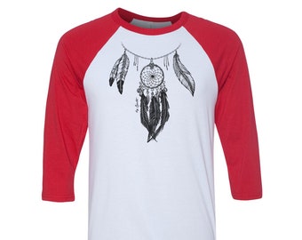 Dreamcatcher Tshirt, Baseball Shirt, Unisex Raglan Tshirt,  Dreamcatcher Shirt, 3/4 Sleeve, Funny Shirt, Birthday Gift, Graphic Tee