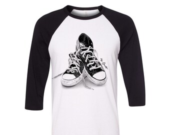 Men Tshirt, Baseball Shirt, Unisex Raglan Tshirt,  Sneakers Shirt, 3/4 Sleeve, Women Shirt, Funny Shirt, Birthday Gift, Graphic Tee