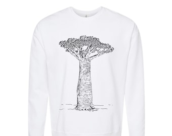 Baobab Tree Sweatshirt, Tree Sweatshirt, Unisex Fleece Crewneck Sweatshirt, Nature Shirt, Birthday Gift, Funny Tshirt